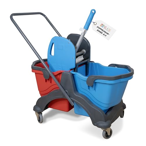 G.I.V. Putzwagen mit Wischmopp Presse 2x18L