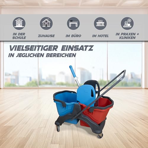 G.I.V. Putzwagen mit Wischmopp Presse 2x18L - 7