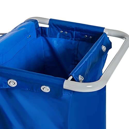 HOMCOM Putzwagen Reinigungswagen 4 Fahreimer Wischwagen Systemwagen mit Rollen Blau Orange 93 x 80 x 97 cm - 8