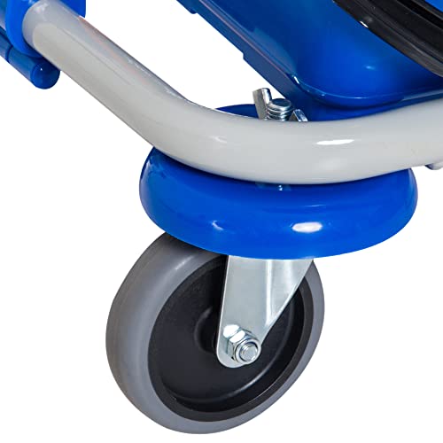 HOMCOM Putzwagen Reinigungswagen 4 Fahreimer Wischwagen Systemwagen mit Rollen Blau Orange 93 x 80 x 97 cm - 9