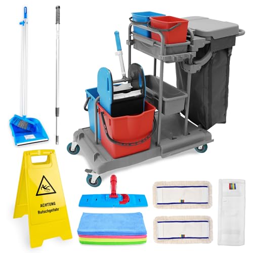 Hypafol Profi Putzwagen 100l mit Eimern & Mopp-Presse