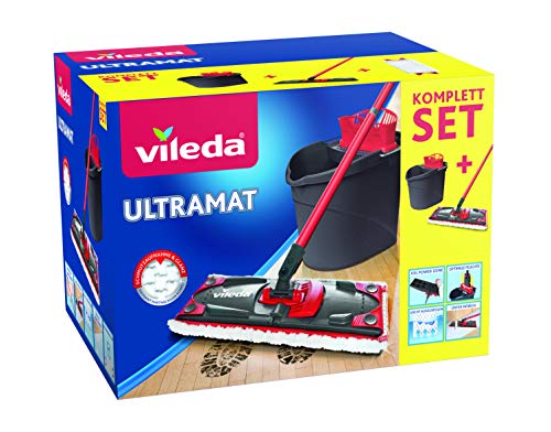 Vileda UltraMat Komplett-Set, Bodenwischer und Eimer mit PowerPresse - 2