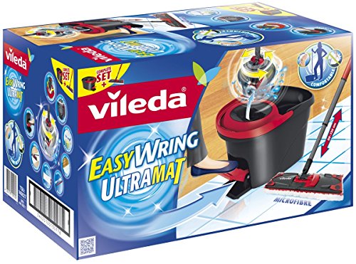 Vileda EasyWring UltraMat Komplett-Set, Bodenwischer und Eimer mit PowerSchleuder sowie extra Ersatzbezug - 2