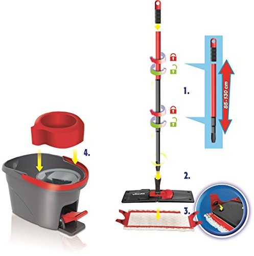 Vileda EasyWring UltraMat Komplett-Set, Bodenwischer und Eimer mit PowerSchleuder sowie extra Ersatzbezug - 6