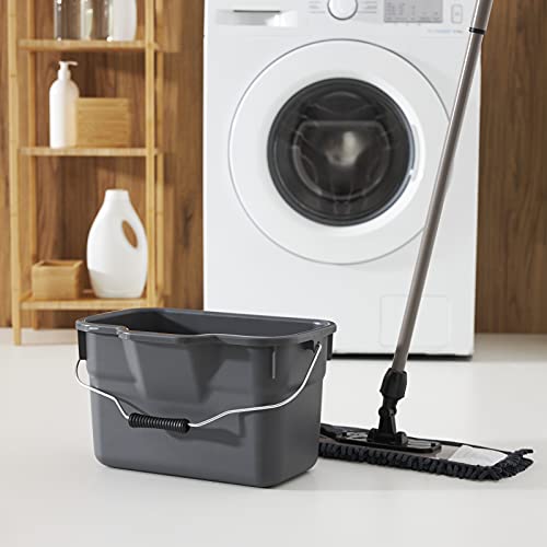 Rotho 1752708853 Rechteckiger Eimer Haushalt Basic mit Henkel, Inhalt 12 L, Plastik, anthrazit, 38 x 26 x 23 cm - 5