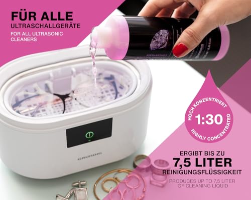 250ml Ultraschallreiniger Konzentrat für Ultraschallbad mit extra Glanz- und Klarsichtverstärker, als Brillenreiniger, Schmuckreiniger für Optik und Mechanik mit Fettlösekraft - 3