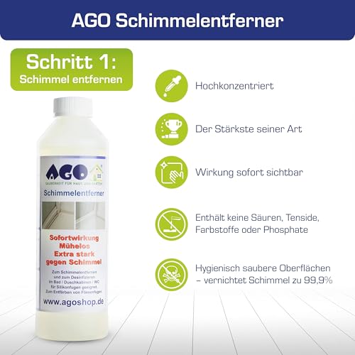 AGO Schimmelentferner Set 4tlg. Premium Konzentrat zum Schimmel entfernen in Haus und Wohnung - 3