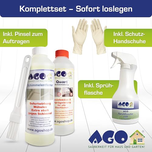 AGO Schimmelentferner Set 4tlg. Premium Konzentrat zum Schimmel entfernen in Haus und Wohnung - 7
