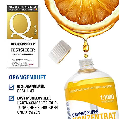 Maxxi Clean Orangenreiniger Konzentrat Reinigungsmittel 500 ml – Universalreiniger als Glasreiniger, WC Reiniger, Badreiniger und Küchenreiniger für Haushalt und Industrie – extra stark - 2