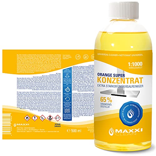 Maxxi Clean Orangenreiniger Konzentrat Reinigungsmittel 500 ml – Universalreiniger als Glasreiniger, WC Reiniger, Badreiniger und Küchenreiniger für Haushalt und Industrie – extra stark - 5