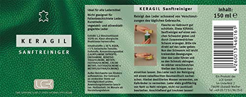 KERAGIL Lederpflege und -reinigungs Set, je 150 ml Reiniger und Pflegecreme - 2