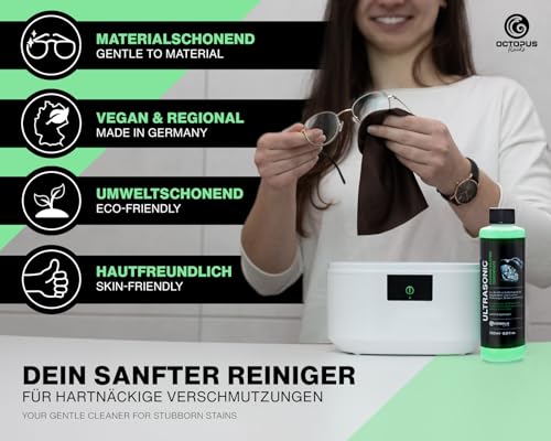 Octopus Ultraschallreiniger Konzentrat für die Reinigung von Schmuck, Brillen, Dental, Edelmetallen und Druckköpfen im Ultraschallbad, 250ml - 5