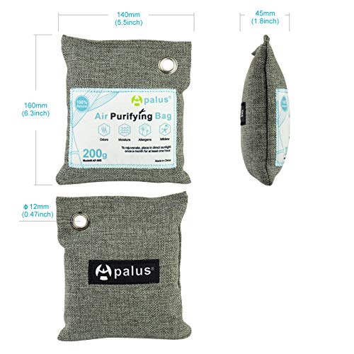 Apalus® Luftentfeuchter Schrank | Luftreiniger Beutel Aus Bambus Aktivkohle, Der Natürliche Lufterfrischer & Raumerfrischer ist der perfekte Geruchskiller für Bad, Garderobe, Küche und Küchenschränke - 5