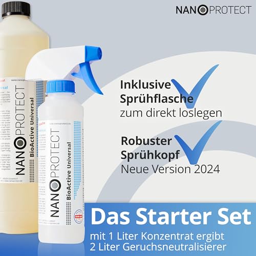 BioActive Universal | Mikrobiologischer Geruchsneutralisierer | Mit Wirkbeschleuniger | Natürlich, hygienisch und dauerhaft | Konzentrat für 2 Liter | Sprühflasche mitgeliefert | Gegen Uringeruch - 6