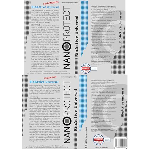 BioActive Universal | Mikrobiologischer Geruchsneutralisierer | Mit Wirkbeschleuniger | Natürlich, hygienisch und dauerhaft | Konzentrat für 2 Liter | Sprühflasche mitgeliefert | Gegen Uringeruch - 8