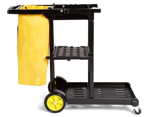 Amazon Basics Reinigungswagen mit Reißverschlusstasche und 2 Ablageflächen - 2